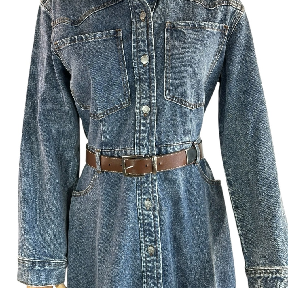 Future Collective Denim Shirt Dress – Western Minimal, women’s Sz6 - Picture 2 of 12